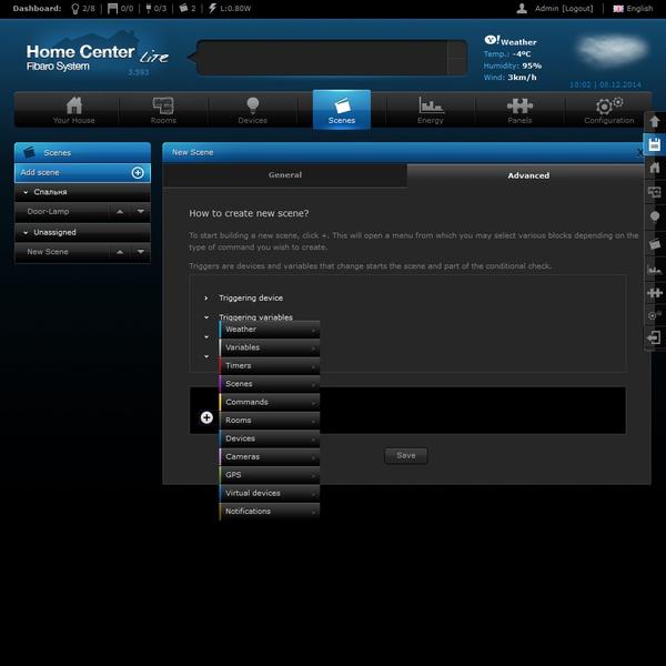 Интерфейс настройки Fibaro Home Center Lite Интерфейс настройки Fibaro Home Center Lite