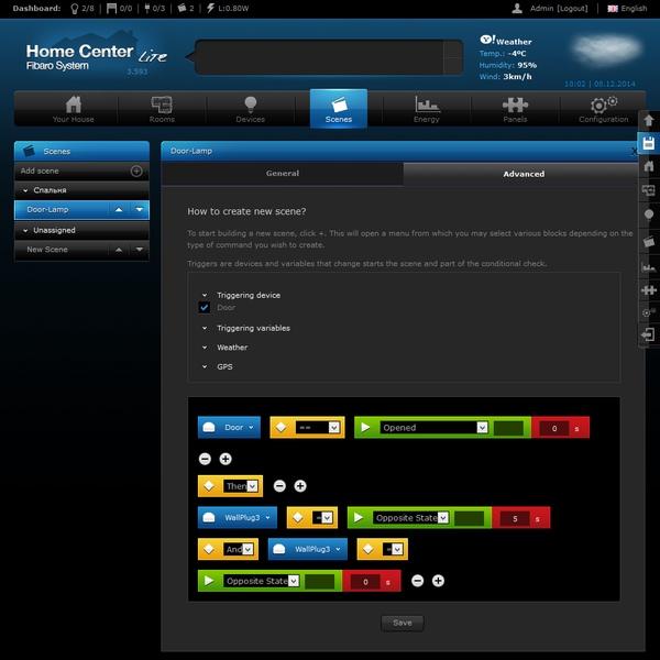 Интерфейс настройки Fibaro Home Center Lite Интерфейс настройки Fibaro Home Center Lite