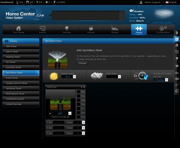 Интерфейс настройки Fibaro Home Center Lite Интерфейс настройки Fibaro Home Center Lite