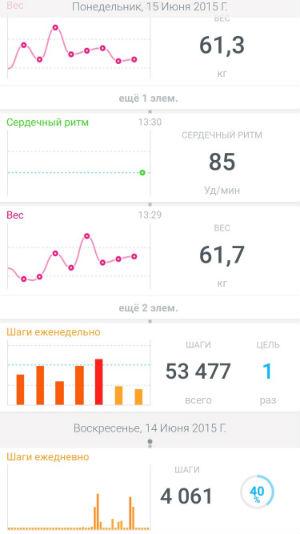 Скриншот приложения Withings Health Mate