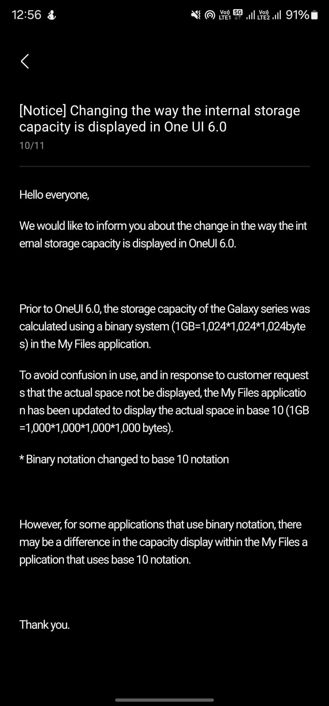 Samsung пересчитает ГБ на смартфонах: в One UI 6 используется новый метод, чтобы не вводить пользователей в заблуждение, фото 2