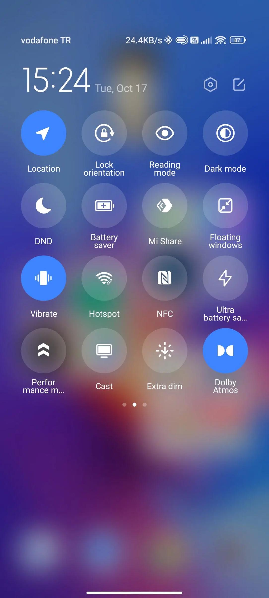 Иконки быстрого доступа в MIUI