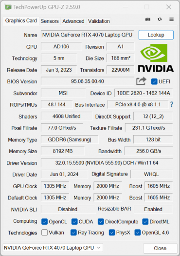 Игровой ноутбук MSI Katana A17 AI B8VG (858RU) с AMD Ryzen 9 8945HS и Nvidia GeForce RTX 4070 Laptop:, фото 101