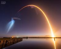 "Лучший запуск Starlink за всю историю". Появились зрелищные фото, сделанные при старте миссии Starlink 10-40