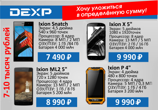 Смартфоны c очень мощными аккумуляторами DEXP Ixion:, фото 4