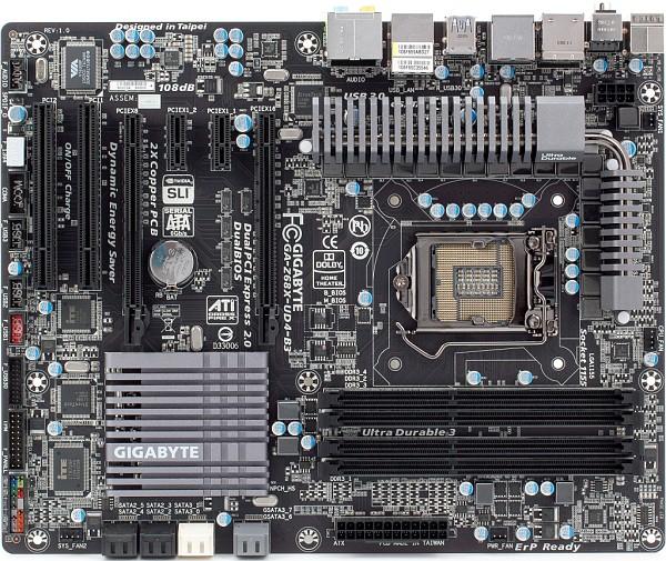 Плата Gigabyte Z68X-UD4-B3 сверху