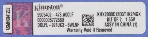 Kingston HyperX KHX2800C12D3T1K2-4GX:, фото 5