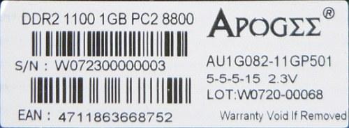 2 ГБ комплект модулей памяти Chaintech Apogee GT DDR2-1100 (PC2-8800), фото 2