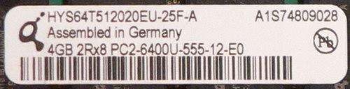 Модули памяти Qimonda DDR2-800 объемом 4 ГБ, фото 2