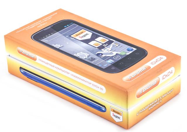 Упаковка коммуникатора Обзор Digma iDxD4 3G. Упаковка коммуникатора