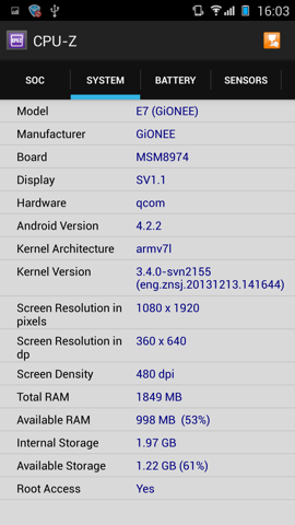 Обзор Gionee Elife E7. Скриншоты. Информация о смартфоне