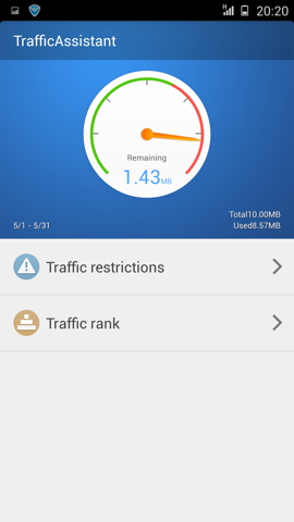 Обзор Gionee Elife E7. Скриншоты. TrafficAssistant