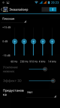 Обзор IRU M5302 Gzhel. Скриншоты. Эквалайзер