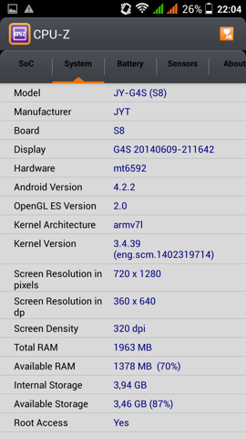 Обзор Jiayu G4S. Скриншоты. Информация о смартфоне