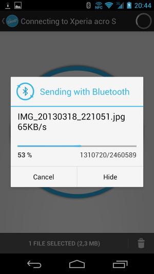 Обмен данными в Send! File Transfer