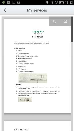 Скриншот приложения Oppo O-Band