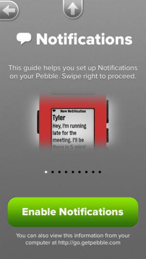 Скриншот с умных часов Pebble