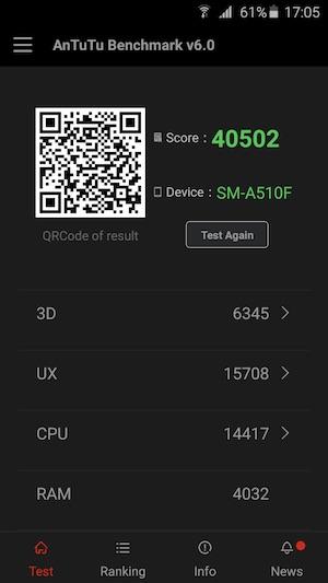 Скриншот смартфона Samsung Galaxy A5 2016 Скриншот смартфона Samsung Galaxy A5 2016
