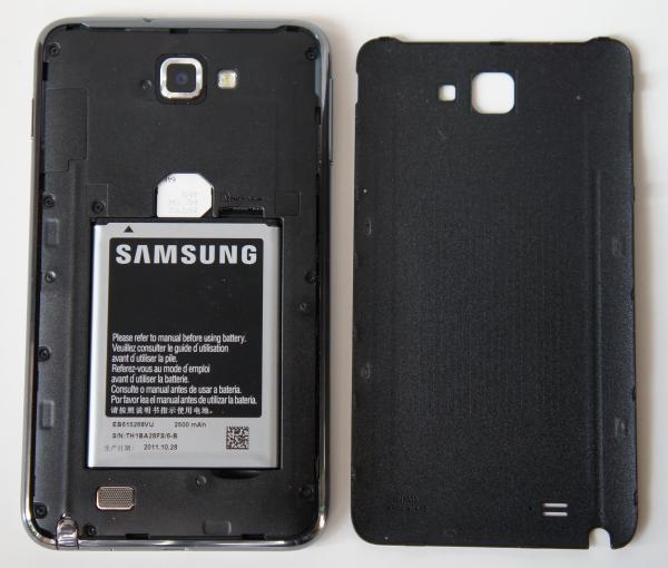 Galaxy Note со снятой крышкой Galaxy Note со снятой крышкой