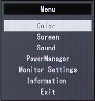 ЖК-монитор Eizo FG2421, меню установок