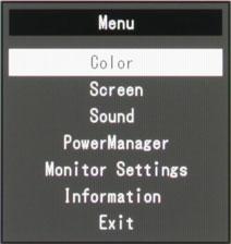 ЖК-монитор Eizo FlexScan EV2736W, меню установок ЖК-монитор Eizo FlexScan EV2736W, меню установок