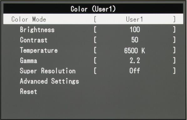 ЖК-монитор Eizo FlexScan EV3237, меню установок