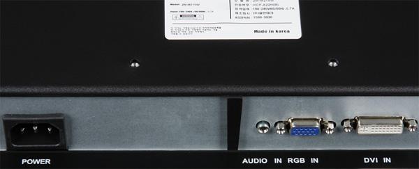 ЖК-монитор Zalman ZM-M215W, разъемы