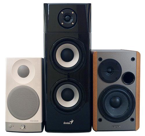 Участники тестирования Edifier R1280T, Genius SP-HF1800A, Microlab F30