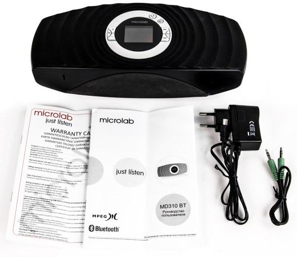 Комплектация колонки Microlab MD310 BT