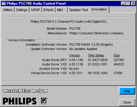 Звуковая карта Acoustic Edge PSC706 компании Philips, фото 17