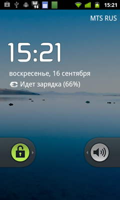 Обзор ZTE Blade+. Скриншоты. Экран блокировки