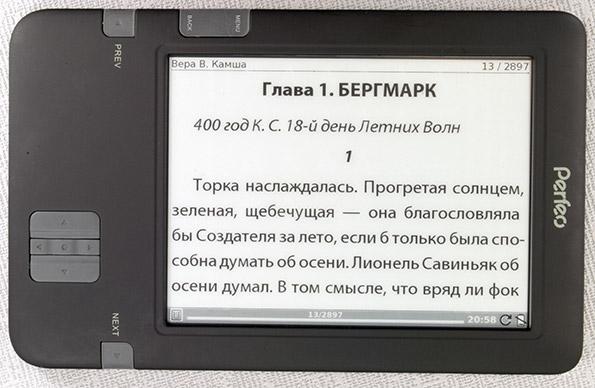 Электронная книга (читалка) Perfeo PBB-608W с экраном Pearl и Wi-Fi