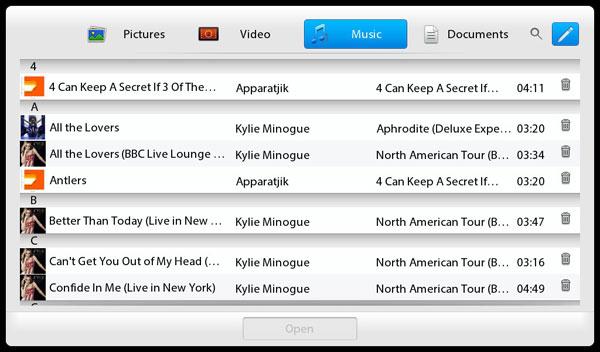 Менеджер файлов на планшете BlackBerry PlayBook Менеджер файлов на планшете BlackBerry PlayBook