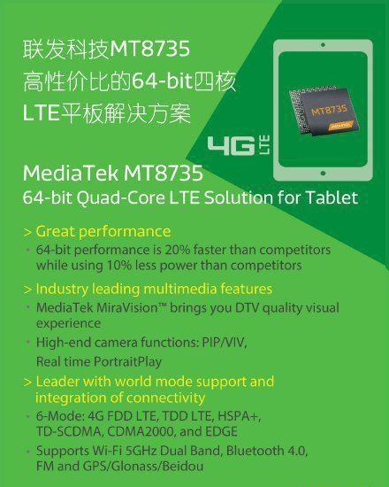 Однокристальная система Mediatek MT8735