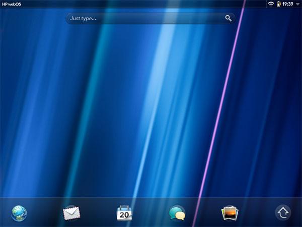 Рабочий стол планшета HP TouchPad