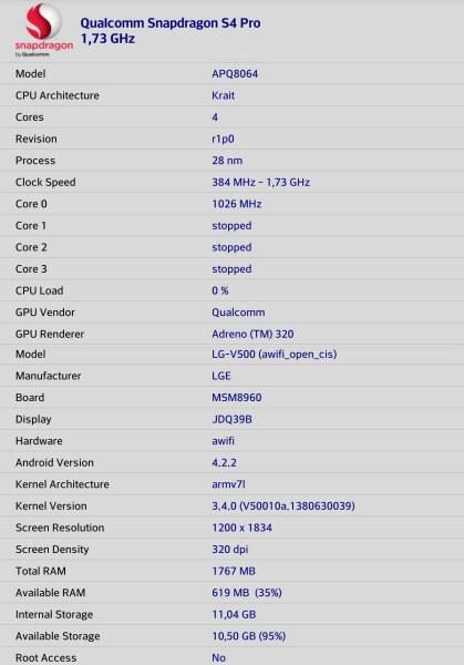 Характеристики планшета LG G Pad 8.3