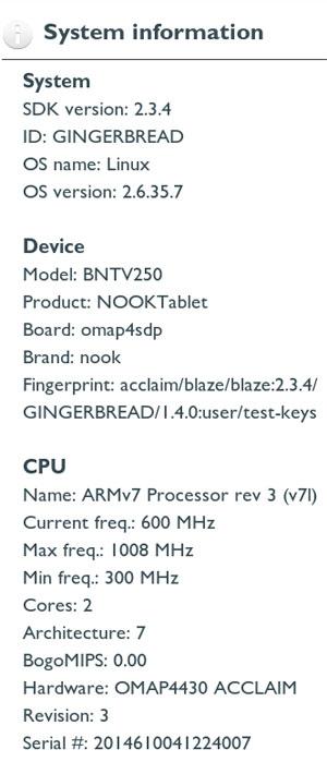 Скриншот Nook Tablet