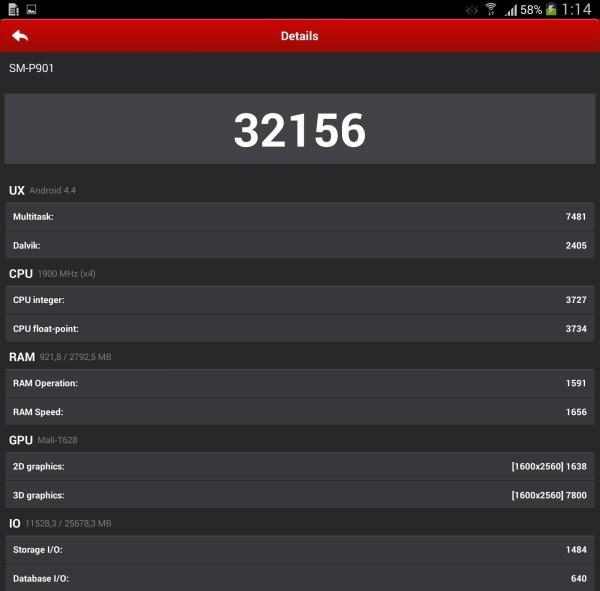 Операционная система планшета Samsung Galaxy Note Pro 12.2