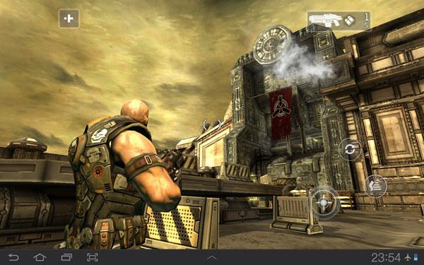 Скриншот игры Shadowgun на планшете Samsung Galaxy Tab 7.7