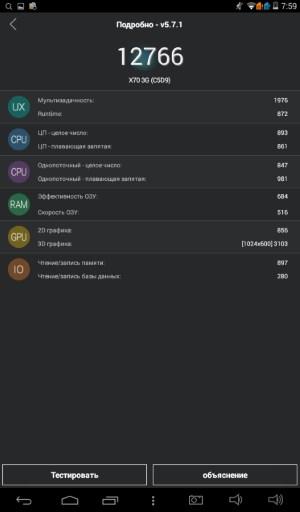 Производительность Teclast X70 3G