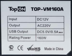 TOP-VM160A: параметры TOP-VM160A: параметры