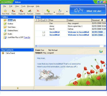 Почтовые клиенты и фильтры: IncrediMail v.6.10 Build 4653, фото 2