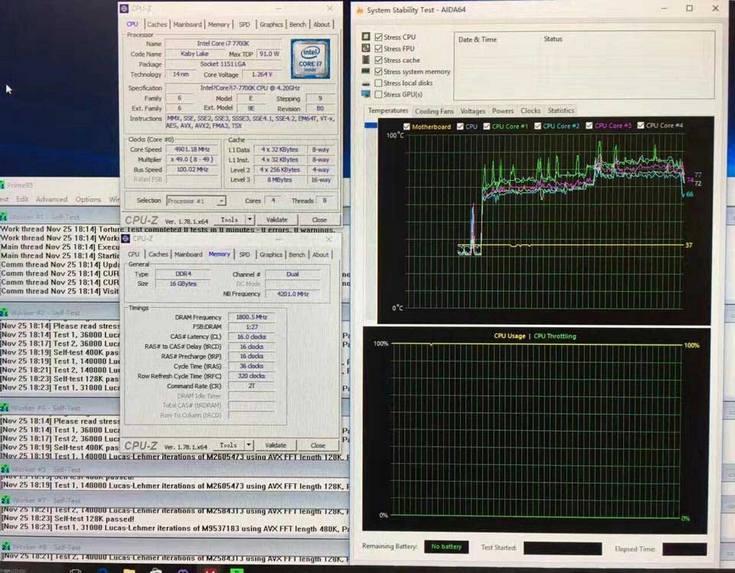 Процессор Intel Core i7-7700K при разгоне оказывается очень горячим