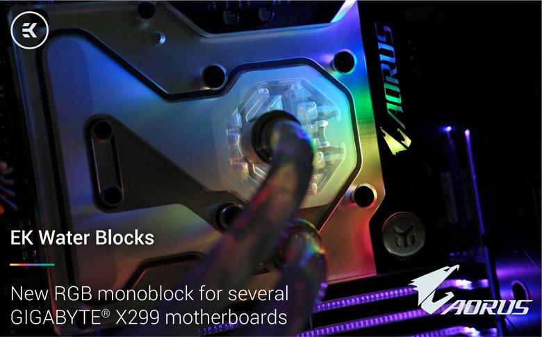 Водоблок EK-FB GA X299 Gaming RGB Monoblock стоит 120 евро