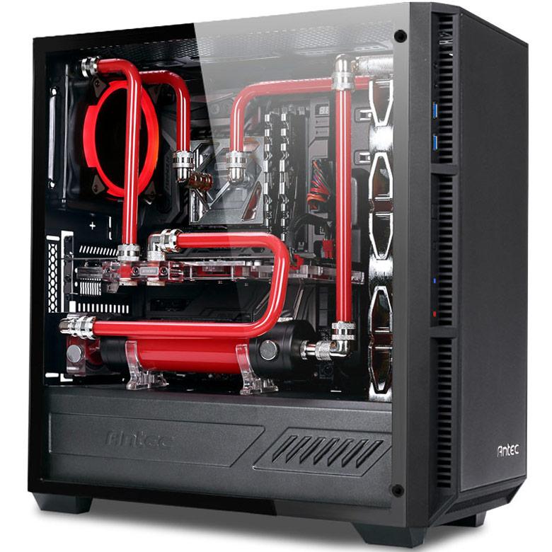 Боковая панель корпуса Antec Performance P8 изготовлена из закаленного стекла
