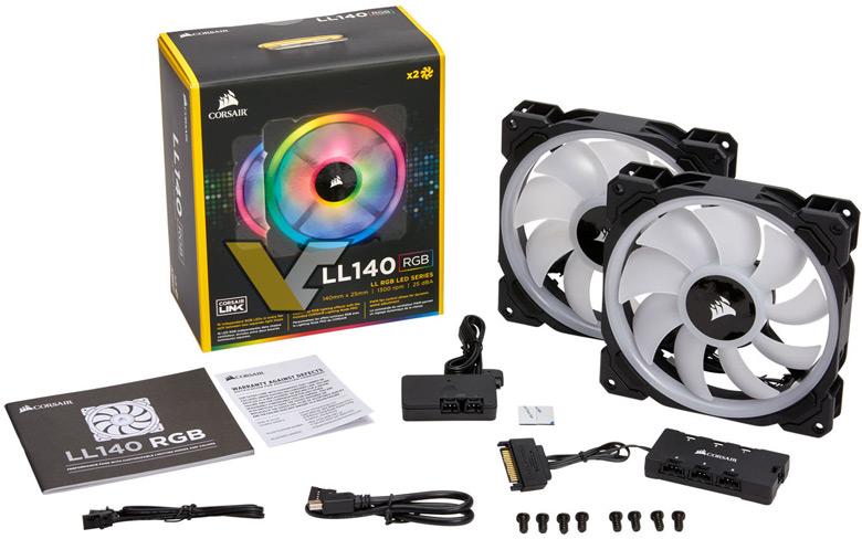 Подсветка вентиляторов Corsair LL140 RGB и LL120 RGB включает две ленты по восемь светодиодов