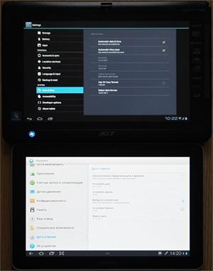настройки даты и времени в Android 4.0 и 3.0