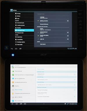 настройки языков и методов ввода в Android 4.0 и 3.0