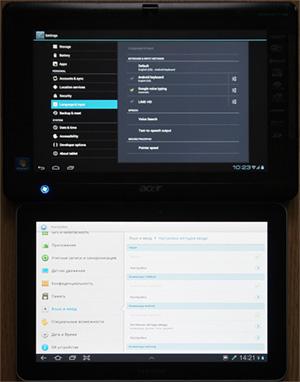 настройки языков и методов ввода в Android 4.0 и 3.0