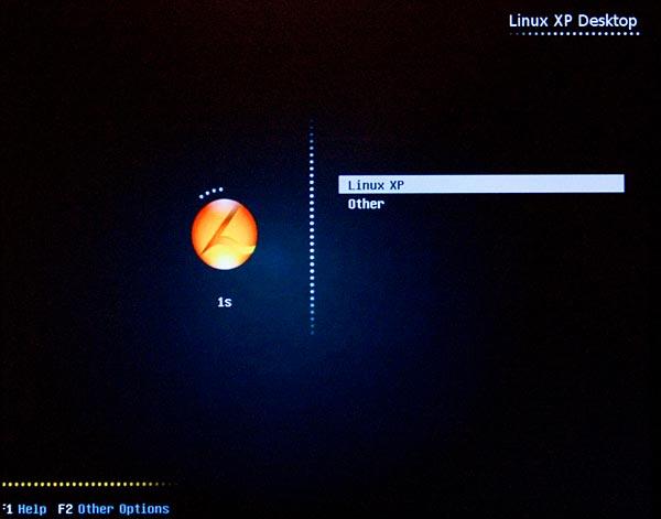 Загрузчик Linux XP Desktop 2008, выбор операционной системы